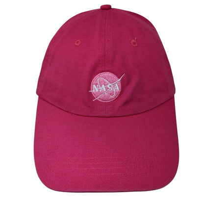 NASA Slideback Hat Pink One Size Adjustable Embroidered Prairie Mountain