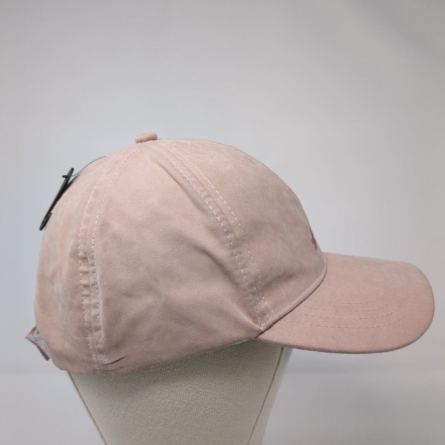 Off Duty Strapback Hat Pink OSFA Adjustable Embroidered Solid 6 Panel