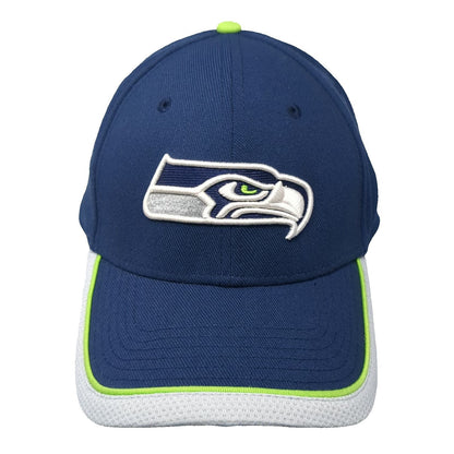 New Era Seattle Seahawks NFL Blue XL 39THIRTY Stretch Fit Curved Bill Logo Hat
