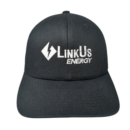 LinkUS Energy Fitted Hat Black One Size Embroidered 6 Panel Flexfit Yupoong