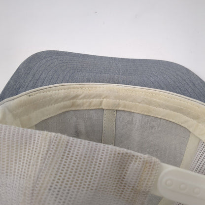 Magnolia Leather Patch Snapback Trucker Hat Gray OSFA Mesh Back Yupoong