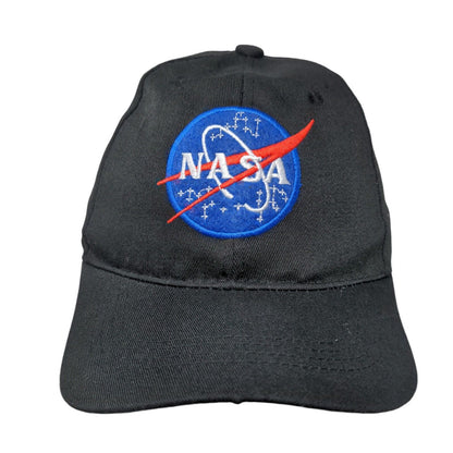 NASA Strapback Hat Black Small Embroidered Adjustable 6 Panel Spirit