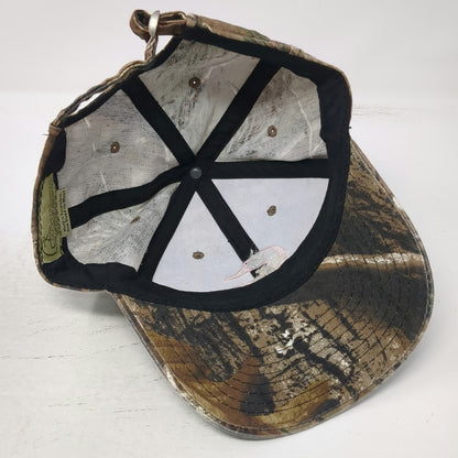 Ducks Unlimited Baseball Cap Brown Camo Pink Logo One Size Slideback Hunting Hat