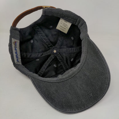 Drunk Vibes Slideback Hat Gray One Size Leather Strap Lined Adams