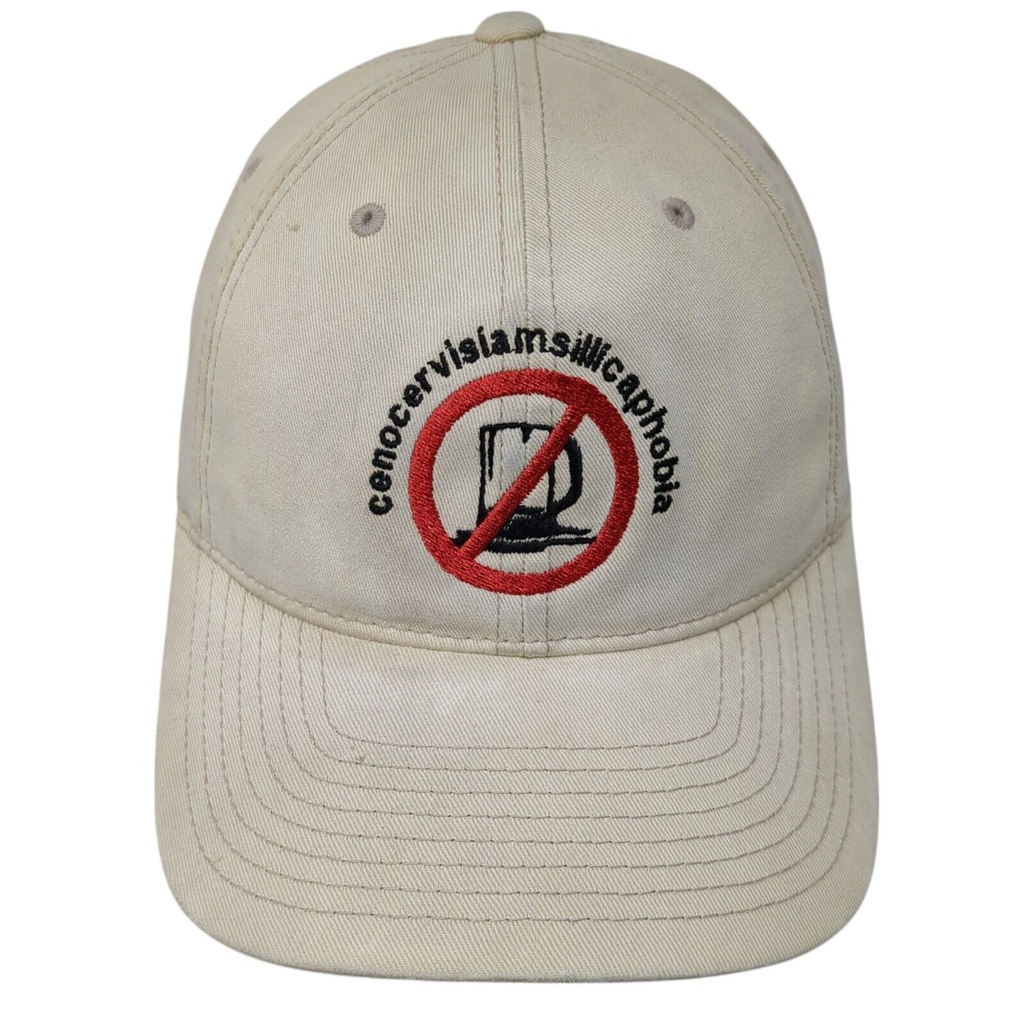 Cenocervisiamsillicaphobia Fitted Hat Tan L/XL Flexfit 6 Panel Port Authority