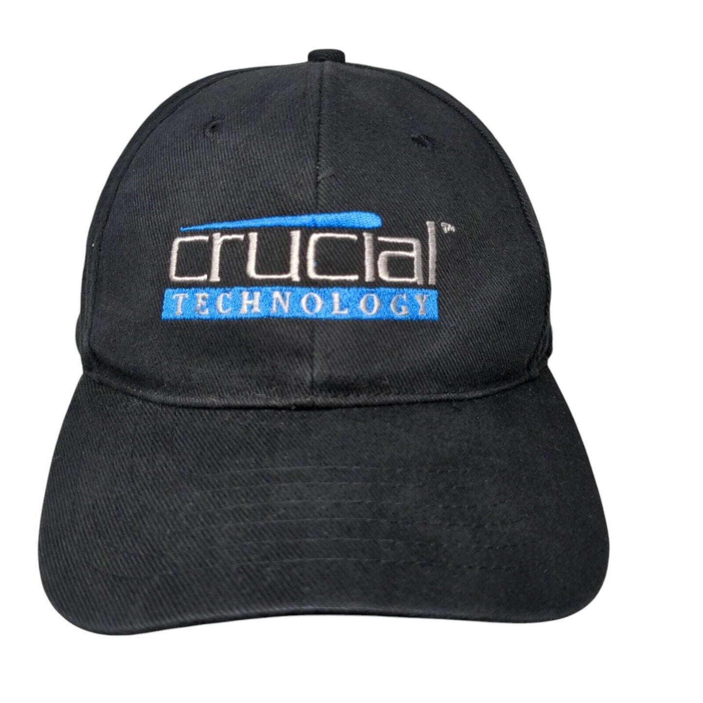 Crucial Technology Slideback Hat Black OSFA Adjustable Embroidered