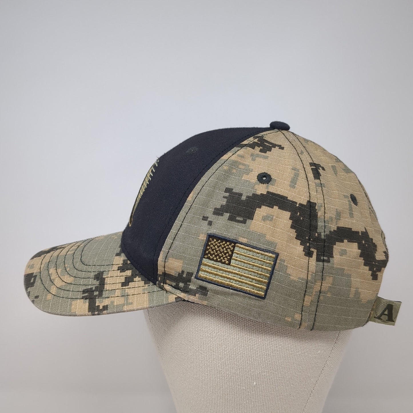 Letter A Strapback Hat Multicolor One Size Adjustable Digital Camo