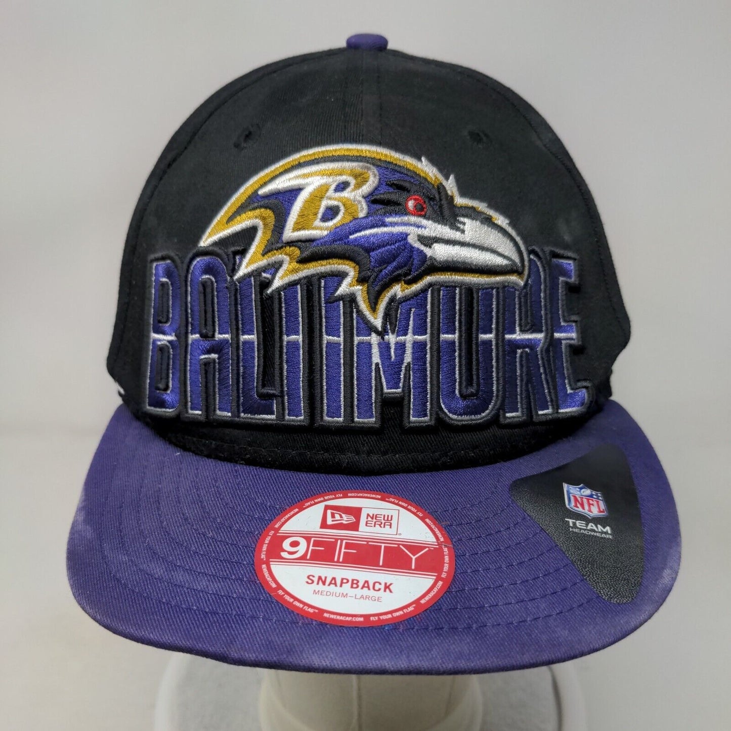 Baltimore Ravens Snapback Hat Black Purple Embroidered New Era 9Fifty Logo M/L