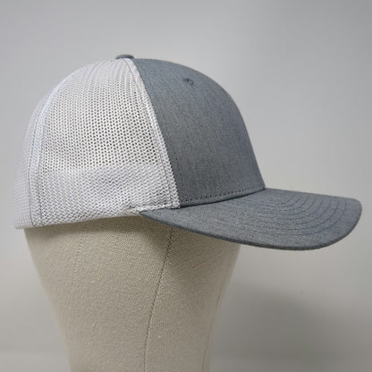 Richardson Baseball Cap Gray White M Mesh Back Stretch Fit Sloan Structured Hat