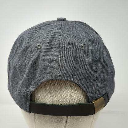 Baseball Cap Gray One Size Made in USA Slideback Green Felt Letter R 6-Panel Hat