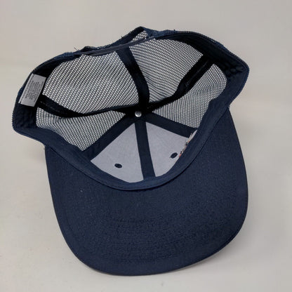 Mobile Drill Men's Snapback Mesh Back Hat Blue Embroidered Logo Polycotton Logo