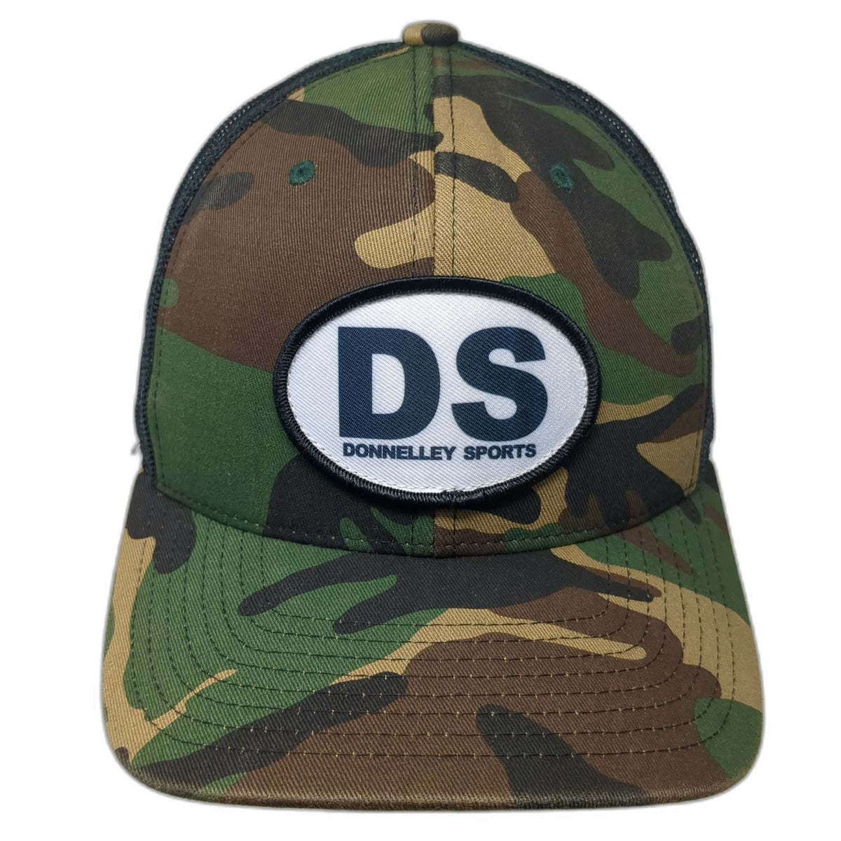 Richardson Trucker Hat Green Camo One Size Donnelley Sports Mesh Back Snapback