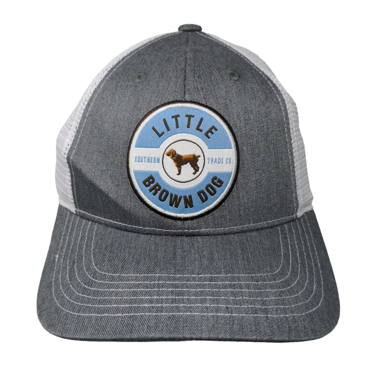Little Brown Dog Snapback Mesh Back Trucker Hat Gray One Size Colorblock