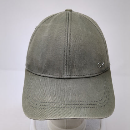 Calvin Klein Slideback Baseball Cap Green One Size Adjustable Emblem 6 Panel
