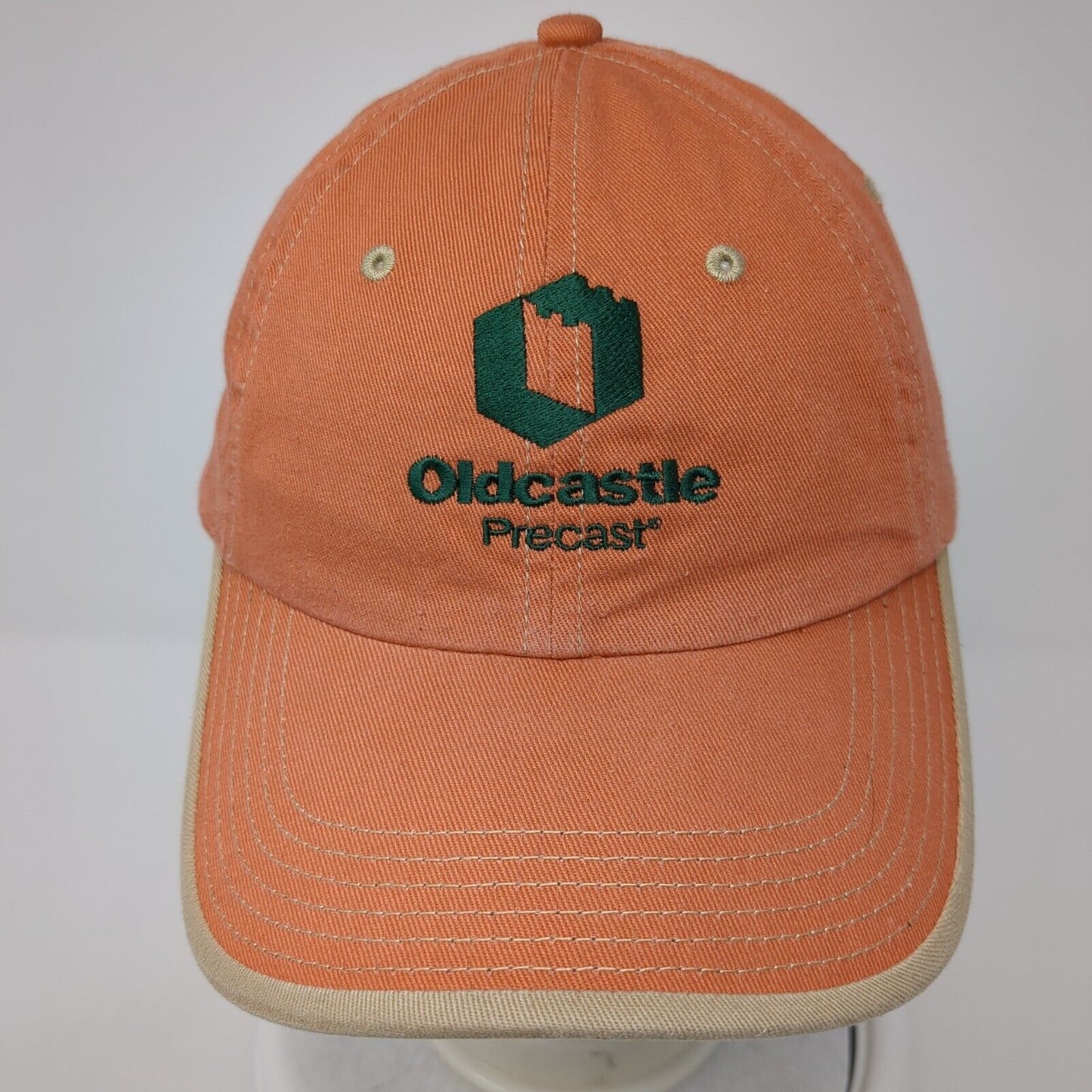 Oldcastle Precast Strapback Hat Orange OS Adjustable Embroidered Port Authority
