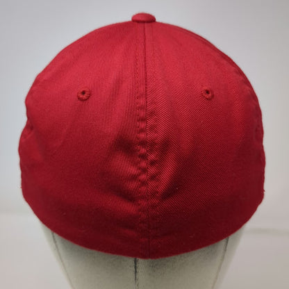 Port Authority Baseball Cap Red Gray Hat Size M Flexfit Embroidered Engineering