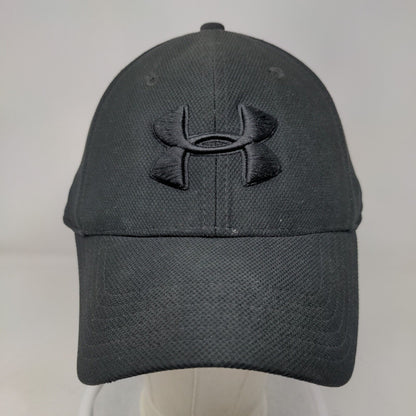 Under Armour Fitted Hat Black M/L Embroidered Logo 6 Panel Vent Holes