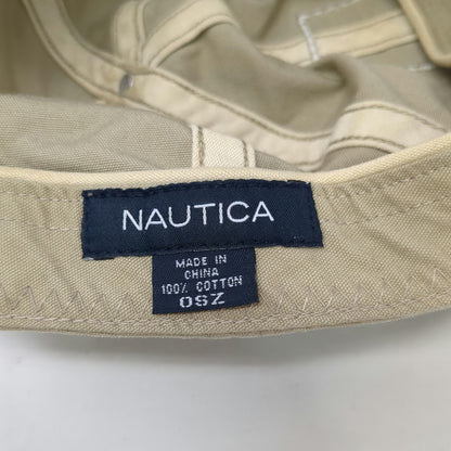 Nautica Baseball Cap Beige One Size N-83 Patch Adjustable Slideback Cotton Hat