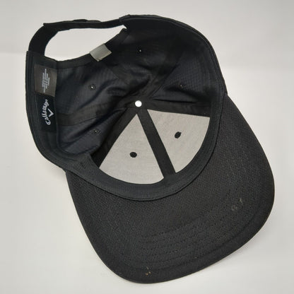 Topgolf Strapback Hat Black One Size Adjustable Callaway Solid 6 Panel