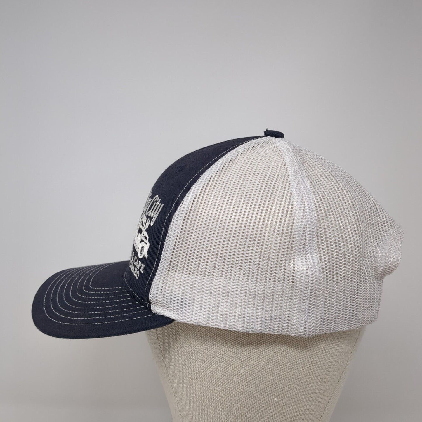 Big City Coffee & Cafe Snapback Trucker Hat Blue One Size Mesh Back