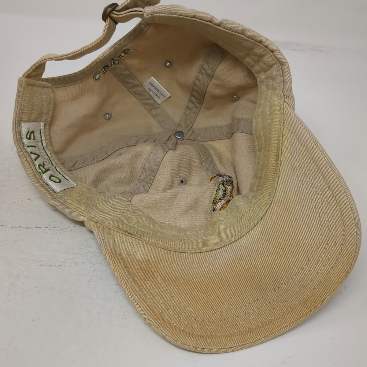 Orvis Baseball Cap Beige One Size World's Best Poppa Golf Bag Adjustable Hat