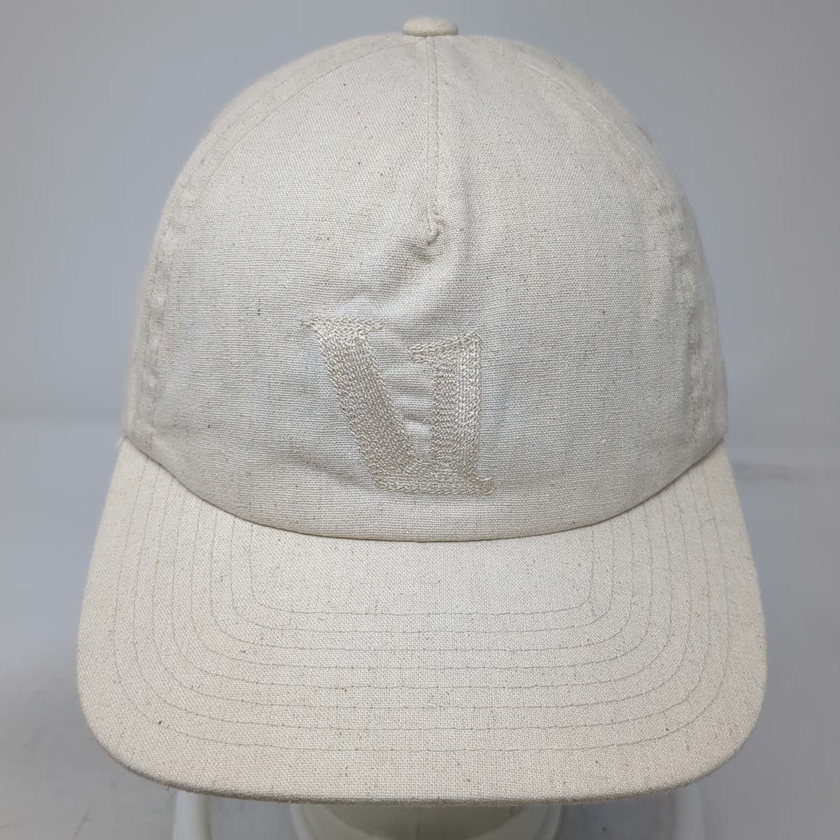 Vuori 5 Panel Beige One Size Hemp Blend Tonal Logo Snapback Hat Curved Brim