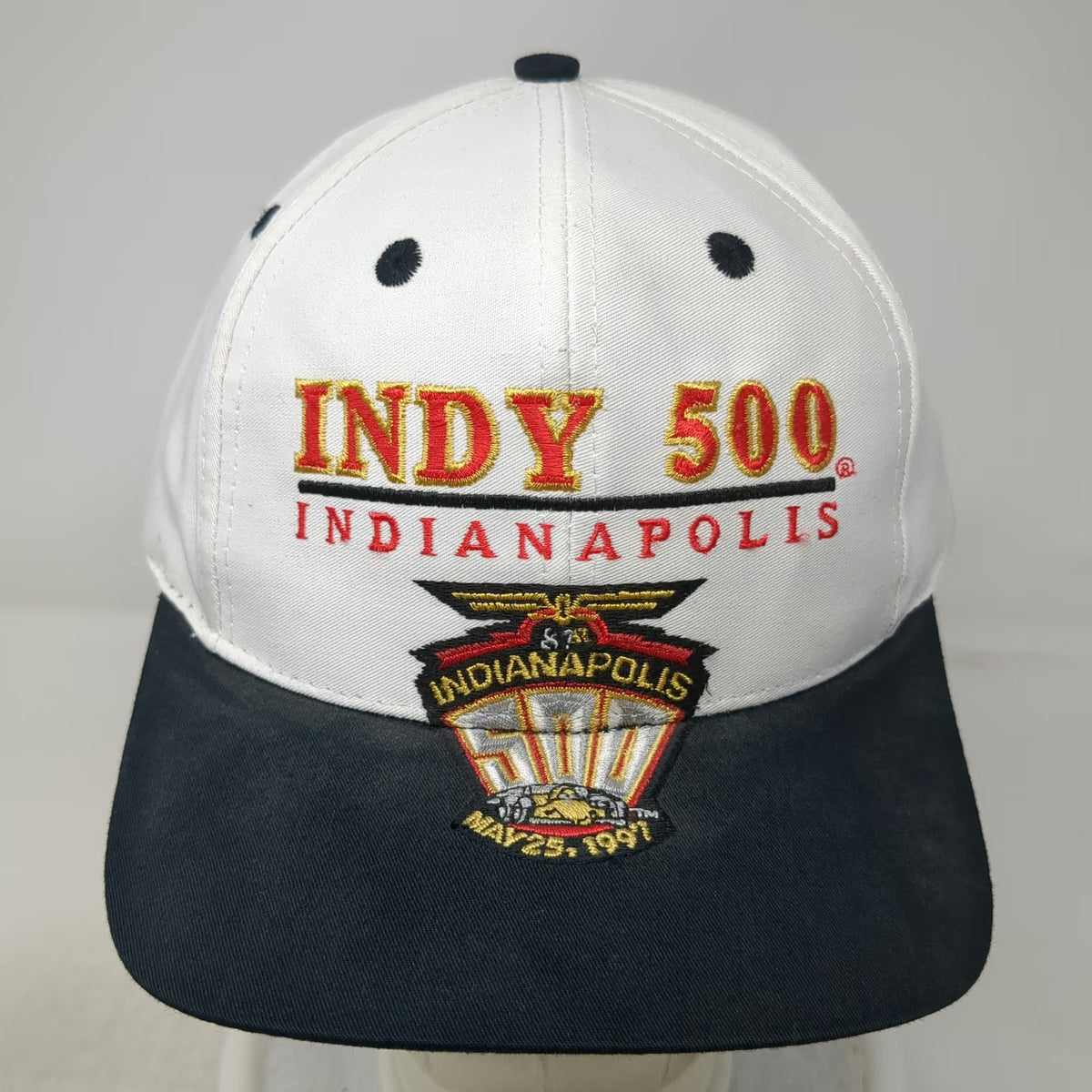 Logo Athletic Snapback White 1997 Indy 500 Indianapolis Racing Hat Vintage