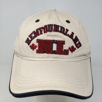 Tall Ships Trading Co Strapback Hat Tan OSFA Embroidered Newfoundland Canada