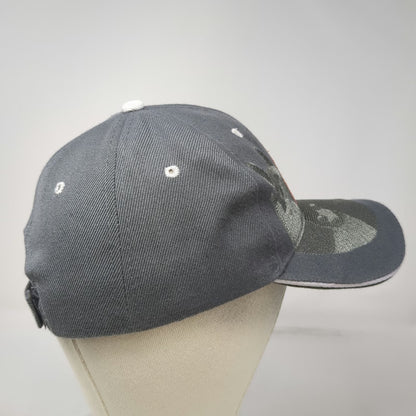Gray Baseball Cap One Size Horse Equestrian Embroidery Strapback Wool Blend Hat
