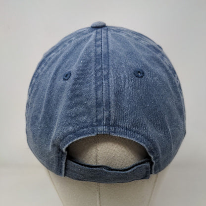 Unbranded Strapback Hat Blue OSFM Adjustable Denim Vented Holes 6 Panel Blank