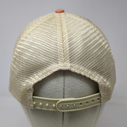 econscious Trucker Hat Orange Beige One Size Mesh Back Snapback GSK Pharma Logo