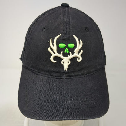 Outdoor Cap Baseball Cap Black One Size Strapback Mesh Deer Skull Antlers Hat