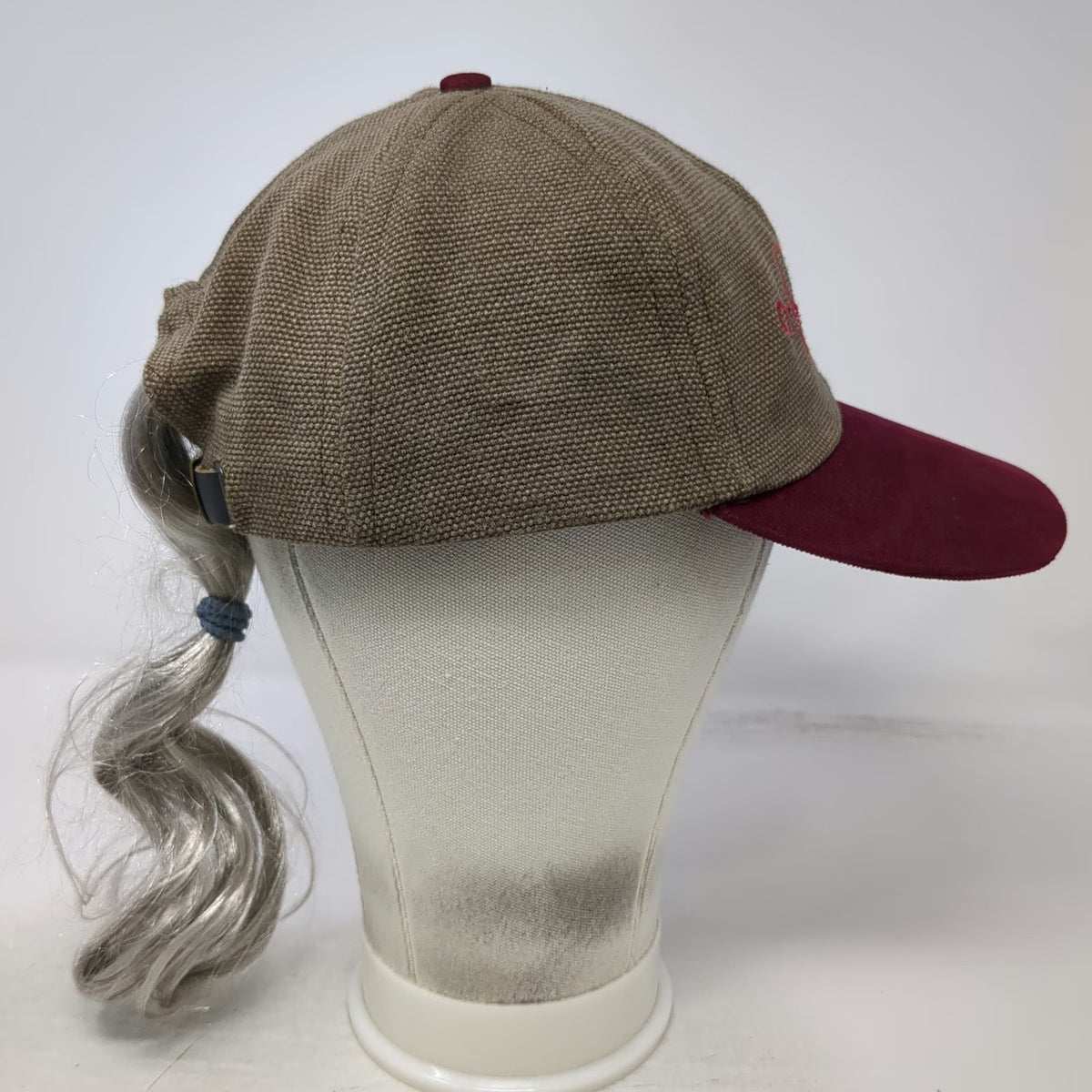 Sport America Baseball Cap Brown Red One Size Gray Ponytail Oregon Coast Hat