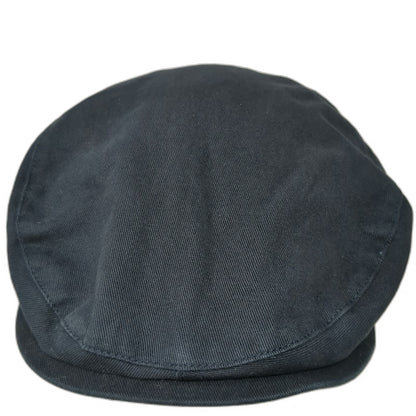 London Fog Newsboy Cap Blue XL 100% Cotton Elastic Back Twill Casual Solid Hat