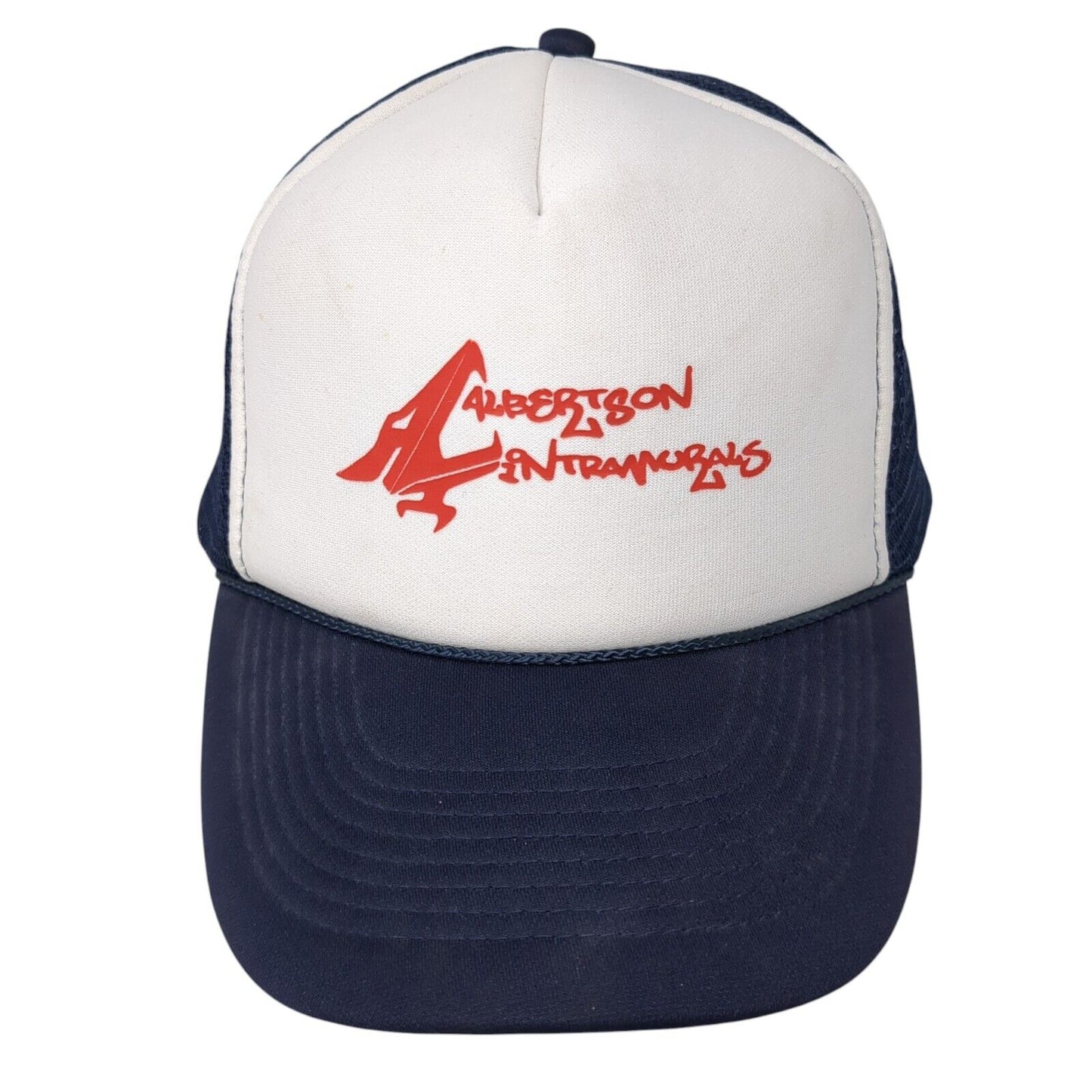 Albertson Intramurals Snapback Rope Trucker Hat Blue One Size Mesh Back