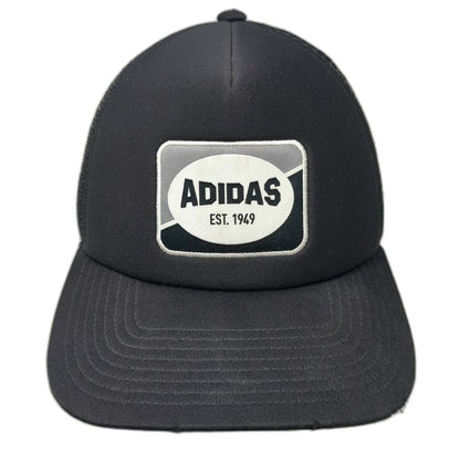 Adidas Trucker Hat Black One Size Mesh Back Aeroready Patch Snapback Breathable