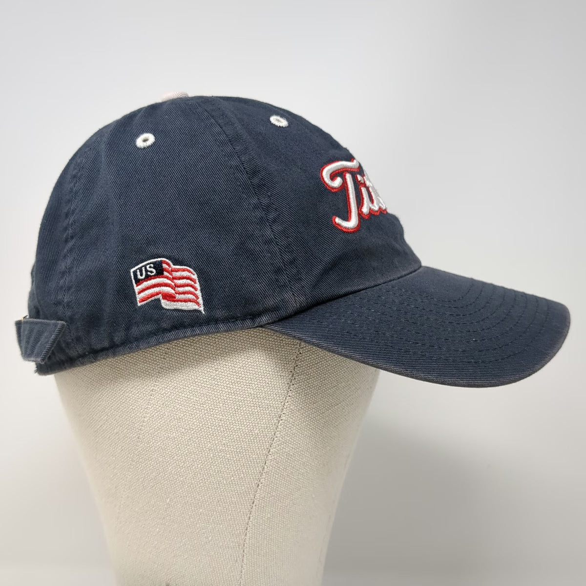 Titleist Baseball Cap Blue One Size USA Flag Patch Script Logo Adjustable hat