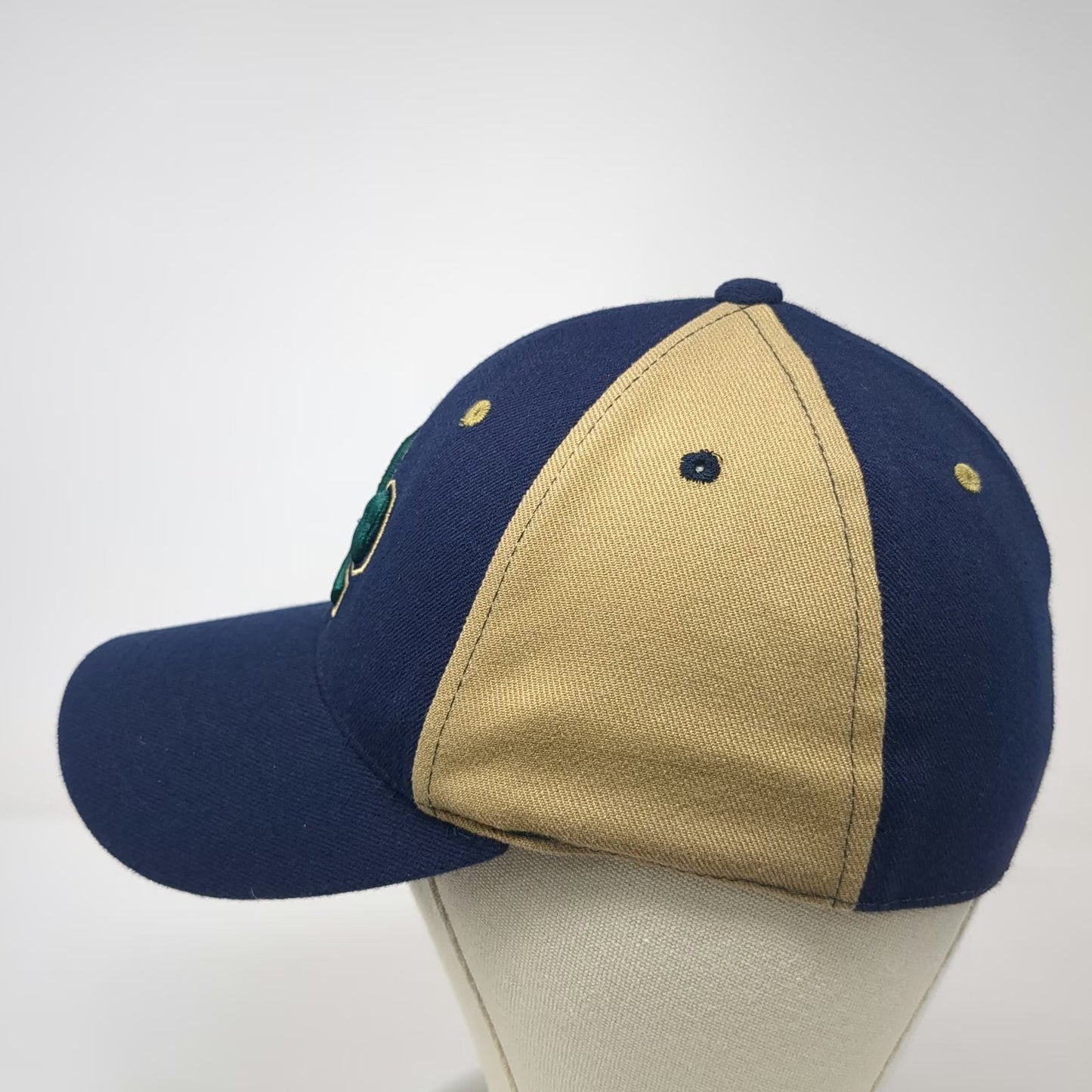 Notre Dame Fighting Irish NCAA Blue Gold One Size Cap Mascot One Fit Shamrock