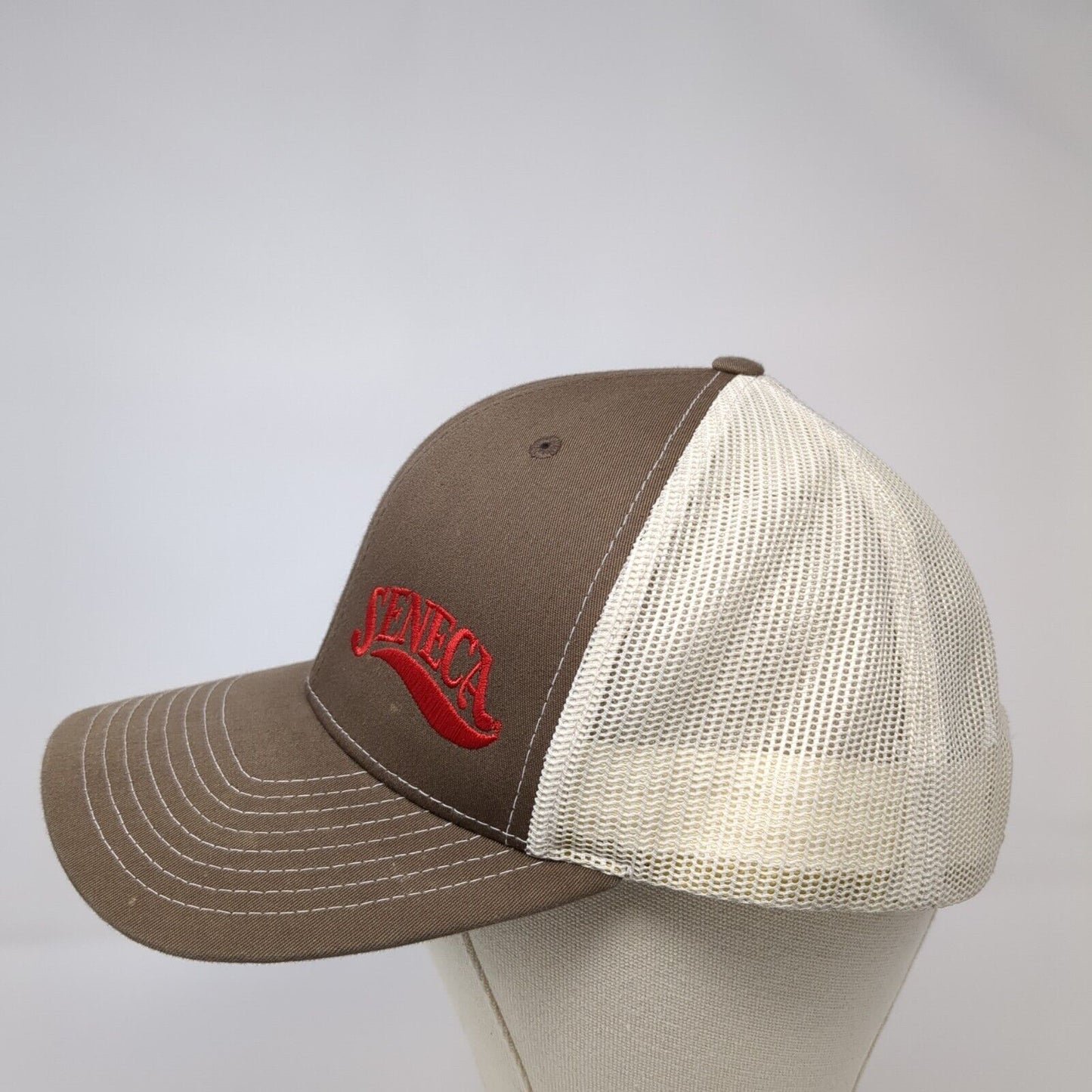 Seneca Snapback 112 Trucker Hat Brown OSFA Adjustable Mesh Back Richardson
