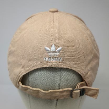 Adidas Baseball Cap Beige White One Size Embroidered Trefoil Logo Adjustable Hat