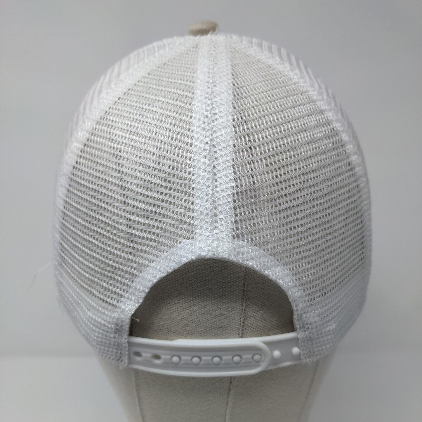 Time Two Change Snapback Trucker Hat Tan OSFA Mesh Back Flower Rhinestone