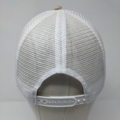 Time Two Change Snapback Trucker Hat Tan OSFA Mesh Back Flower Rhinestone