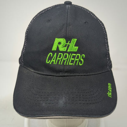 R+L Carriers Trucker Hat Black One Size Mesh Back Snapback Green Embroidery Logo