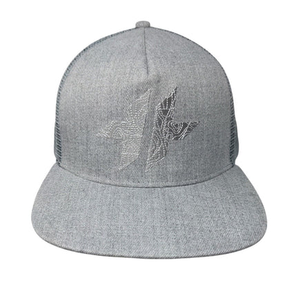 Hyper Threads Snapback Trucker Hat Gray One Size Adjustable Mesh Back 6 Panel