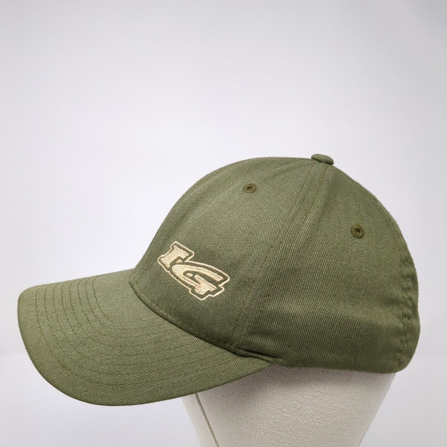 IG Fitted Hat Green One Size Embroidered Stretch Flexfit Vent Holes