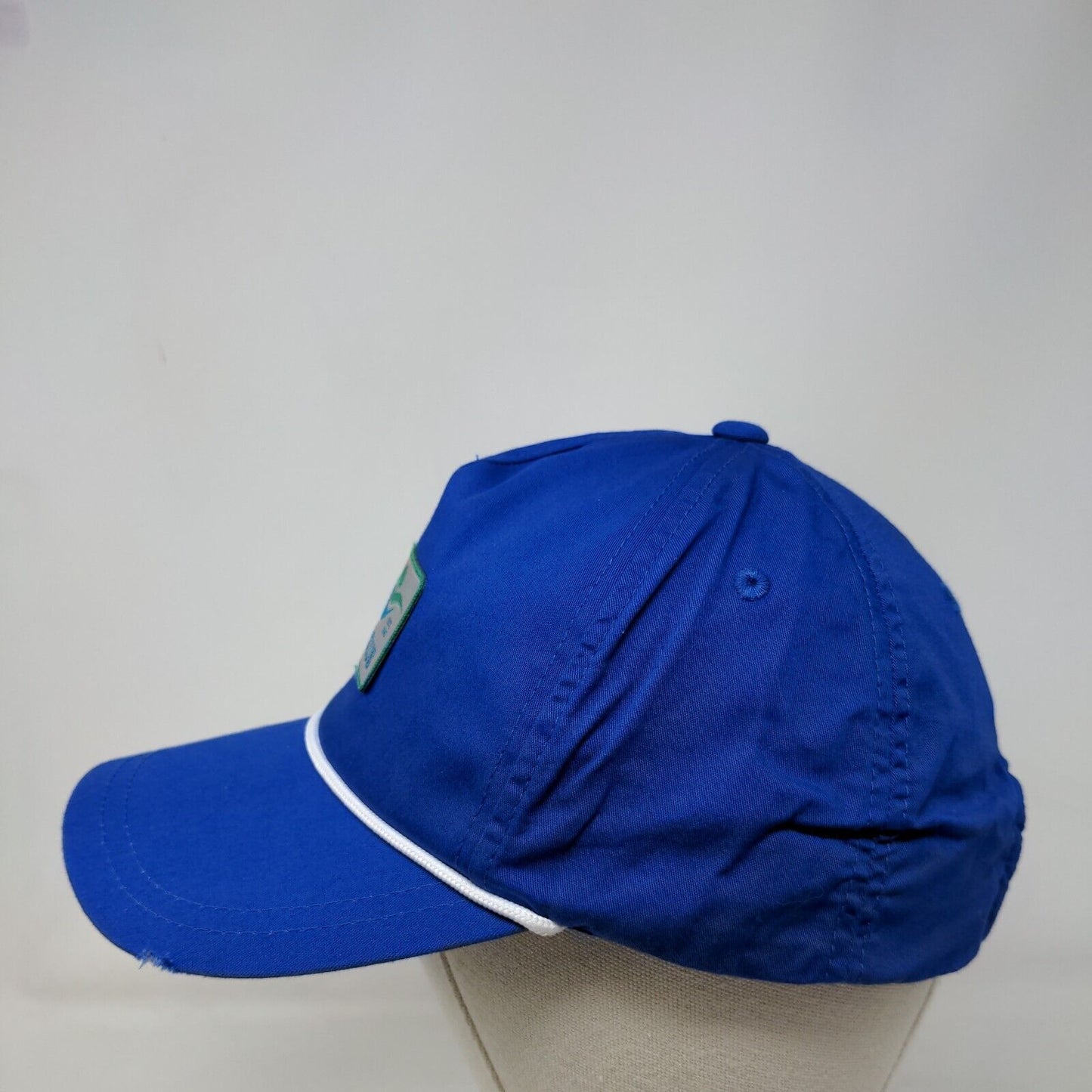 The River Club Patch Strapback Rope Hat Blue One Size American Needle