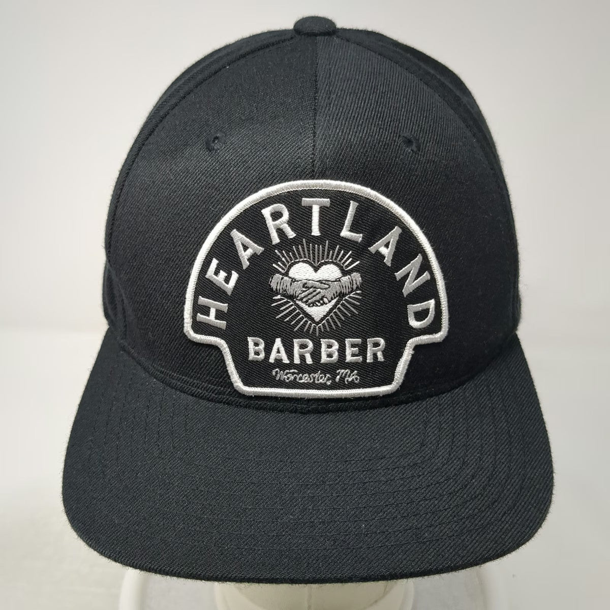 Yupoong Snapback Black One Size Heartland Barber Worcester MA Hat Green Bottom