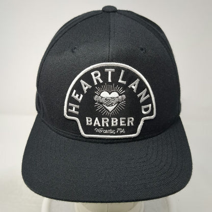 Yupoong Snapback Black One Size Heartland Barber Worcester MA Hat Green Bottom