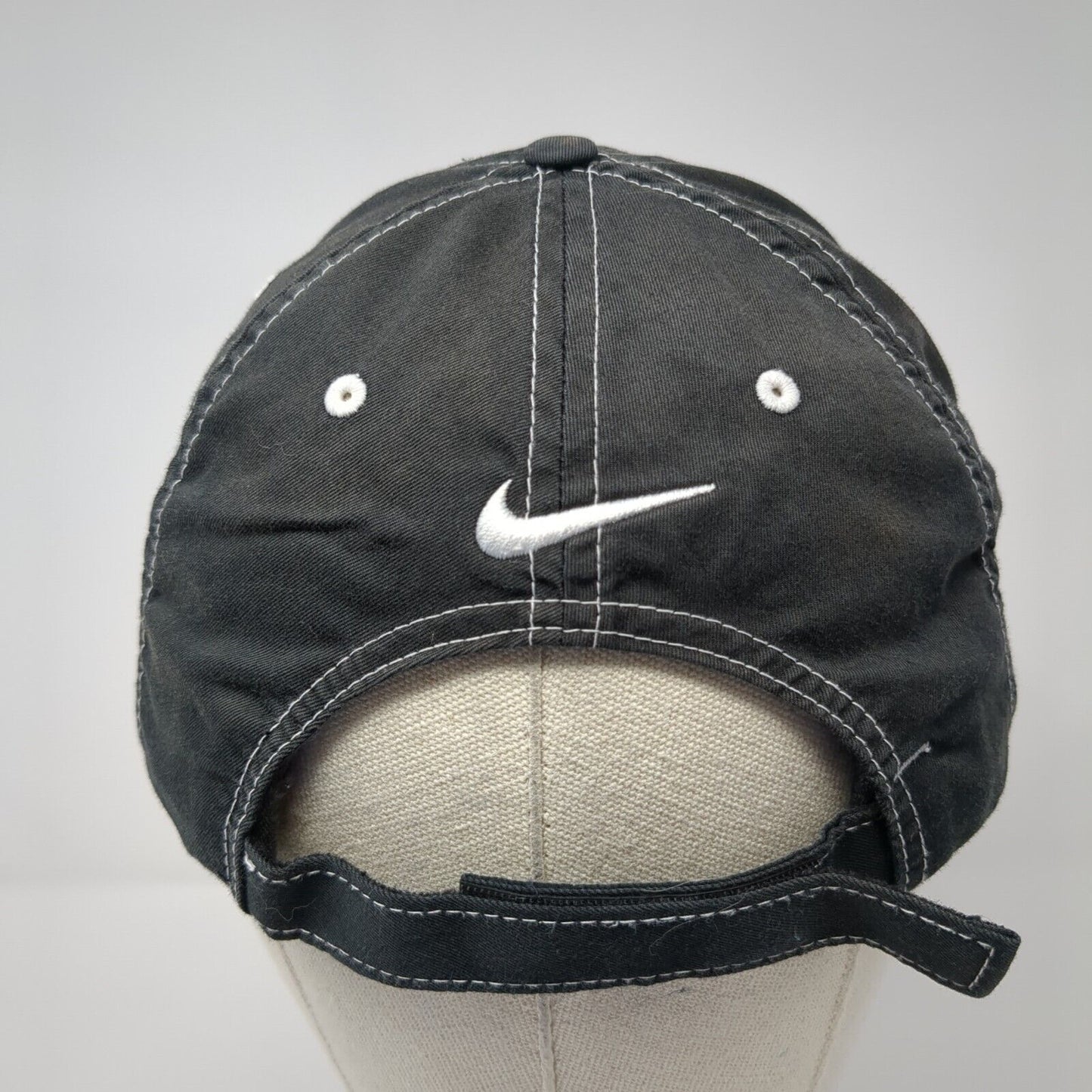 Nike Golf Strapback Hat Gray One Size Swoosh Adjustable Solid 6 Panel