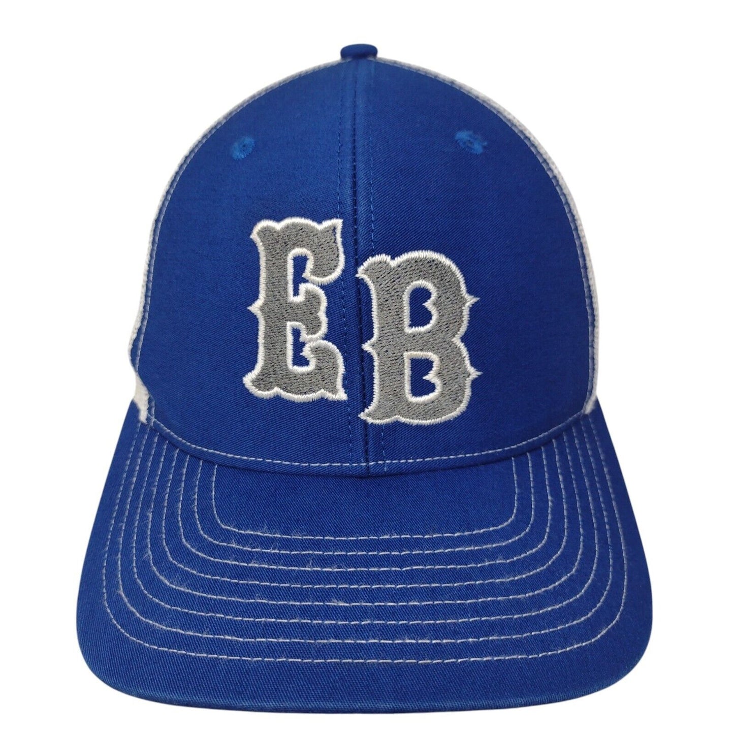 EB Snapback Trucker Hat Blue OSFA Adjustable Embroidered Mesh Back Richardson